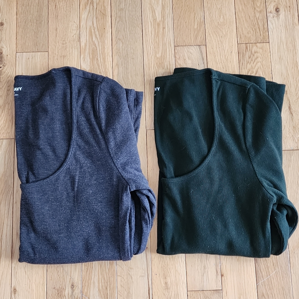 LAST CANCE 2 Old Navy Ribbed Long Sleeve Tops, Sz Med Tall